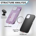 For iPhone 15 Magsafe Zipper RFID Wallet All-inclusive Shockrpoof Phone Case(Purple)