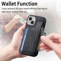 For iPhone 15 Magsafe Zipper RFID Wallet All-inclusive Shockrpoof Phone Case(Black)