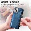 For iPhone 15 Magsafe Zipper RFID Wallet All-inclusive Shockrpoof Phone Case(Blue)