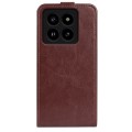 For Xiaomi 14 Pro R64 Texture Single Vertical Flip Leather Phone Case(Brown)