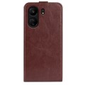 For Xiaomi Redmi 13C R64 Texture Single Vertical Flip Leather Phone Case(Brown)
