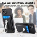For iPhone 15 Plus Skin Feel Ring Holder Wallet Magnetic Phone Case(Black)