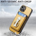 For iPhone 15 Plus Skin Feel Ring Holder Wallet Magnetic Phone Case(Yellow)