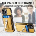 For iPhone 15 Pro Skin Feel Ring Holder Wallet Magnetic Phone Case(Yellow)