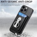 For iPhone 15 Skin Feel Ring Holder Wallet Magnetic Phone Case(Black)
