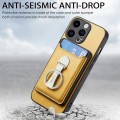 For iPhone 15 Pro Max Skin Feel Ring Holder Wallet Magnetic Phone Case(Yellow)