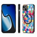 For iPhone 15 Colored Drawing Leather Back Phone Case(Magic Space)