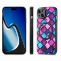 For iPhone 15 Colored Drawing Leather Back Phone Case(Purple Scales)