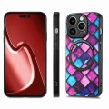 For iPhone 15 Pro Colored Drawing Leather Back Phone Case(Purple Scales)