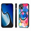 For iPhone 15 Plus Colored Drawing Leather Back Phone Case(Colorful Cube)