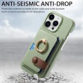 For iPhone 15 Pro Litchi Leather Oil Edge Ring Card Back Phone Case(Tea Green)