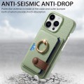 For iPhone 15 Pro Max Litchi Leather Oil Edge Ring Card Back Phone Case(Tea Green)