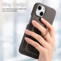 For iPhone 13 mini Litchi Leather Oil Edge Ring Card Back Phone Case(Grey)