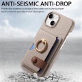 For iPhone 13 mini Litchi Leather Oil Edge Ring Card Back Phone Case(Khaki)