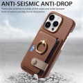 For iPhone 13 Pro Max Litchi Leather Oil Edge Ring Card Back Phone Case(Jujube apricot)