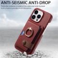For iPhone 13 Pro Max Litchi Leather Oil Edge Ring Card Back Phone Case(Red)