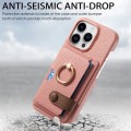 For iPhone 13 Pro Litchi Leather Oil Edge Ring Card Back Phone Case(Pink)
