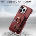 For iPhone 14 Pro Litchi Leather Oil Edge Ring Card Back Phone Case(Red)