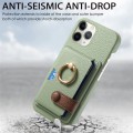 For iPhone 11 Pro Max Litchi Leather Oil Edge Ring Card Back Phone Case(Tea Green)