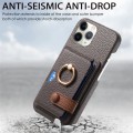 For iPhone 11 Pro Max Litchi Leather Oil Edge Ring Card Back Phone Case(Grey)