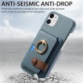 For iPhone 11 Litchi Leather Oil Edge Ring Card Back Phone Case(Light Blue)