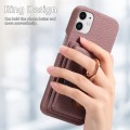 For iPhone 12 mini Litchi Leather Oil Edge Ring Card Back Phone Case(Jujube Apricot)
