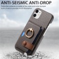 For iPhone 12 mini Litchi Leather Oil Edge Ring Card Back Phone Case(Grey)