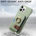 For iPhone 12 Pro Max Litchi Leather Oil Edge Ring Card Back Phone Case(Tea Green)
