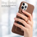 For iPhone 12 Pro Max Litchi Leather Oil Edge Ring Card Back Phone Case(Brown)