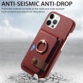 For iPhone 12 Pro Litchi Leather Oil Edge Ring Card Back Phone Case(Red)