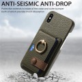 For iPhone X / XS Litchi Leather Oil Edge Ring Card Back Phone Case(Green)