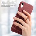 For iPhone XR Litchi Leather Oil Edge Ring Card Back Phone Case(Red)