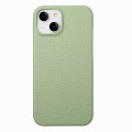 For iPhone 15 Litchi Oil Edge Leather Back Phone Case(Tea Green)