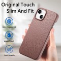 For iPhone 15 Litchi Oil Edge Leather Back Phone Case(Jujube Apricot)