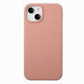 For iPhone 15 Litchi Oil Edge Leather Back Phone Case(Pink)