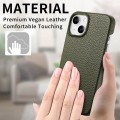 For iPhone 15 Litchi Oil Edge Leather Back Phone Case(Green)
