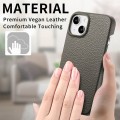 For iPhone 15 Plus Litchi Oil Edge Leather Back Phone Case(Grey)