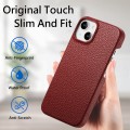 For iPhone 15 Plus Litchi Oil Edge Leather Back Phone Case(Red)