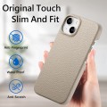 For iPhone 15 Plus Litchi Oil Edge Leather Back Phone Case(Khaki)