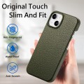 For iPhone 15 Plus Litchi Oil Edge Leather Back Phone Case(Green)