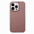For iPhone 15 Pro Litchi Oil Edge Leather Back Phone Case(Jujube Apricot)