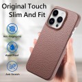 For iPhone 15 Pro Litchi Oil Edge Leather Back Phone Case(Jujube Apricot)