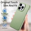For iPhone 15 Pro Max Litchi Oil Edge Leather Back Phone Case(Tea Green)