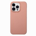 For iPhone 15 Pro Max Litchi Oil Edge Leather Back Phone Case(Pink)