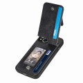 For iPhone 15 Carbon Fiber Vertical Flip Zipper Phone Case(Black)