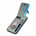 For iPhone 15 Plus Carbon Fiber Vertical Flip Zipper Phone Case(Green)