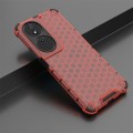For Honor X7b Shockproof Honeycomb Phone Case(Red)