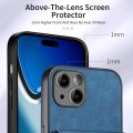 For iPhone 15 Retro Card Wallet Fold Leather Phone Case with Strap(Blue)