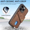 For iPhone 15 Pro Retro Card Wallet Fold Leather Phone Case with Strap(Brown)
