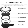 For iPhone 15 / 15 Plus ENKAY Hat-Prince Glitter Rear Lens Aluminium Alloy Tempered Glass Film(Black